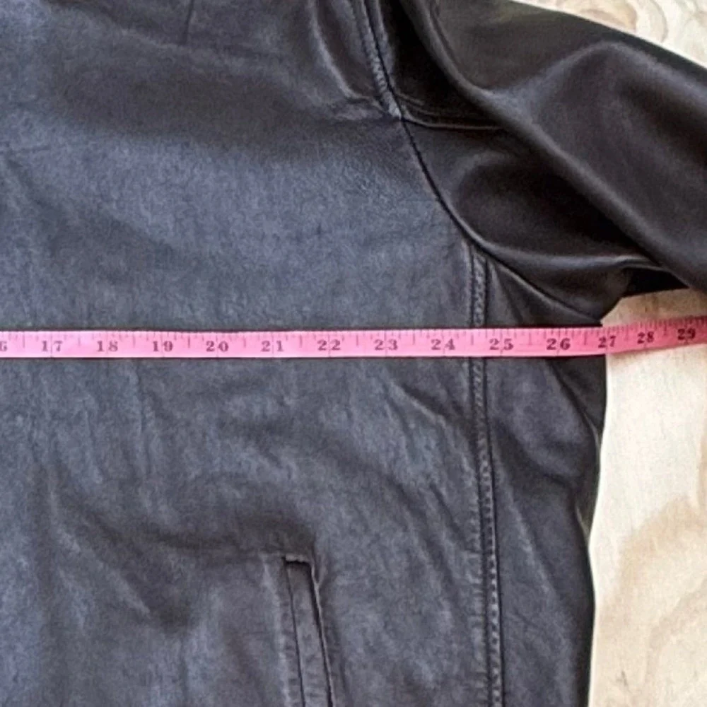 Weatherproof Mens Genuine Leather Jacket XXL Dark Brown Full Zip Bomber Coat